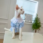 Cute Shirts for Cats-Floral Collar Literary Style Shirt for Cats