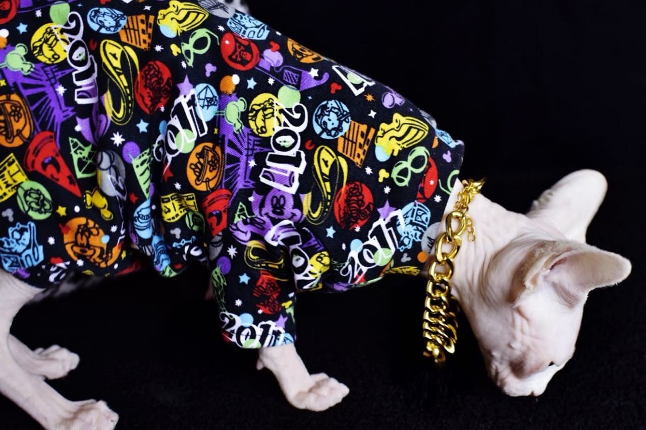 Cat Graffiti Style Shirts for Sphynx Cat & Hairless Cats | street fashion