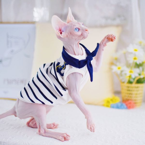 Sphynx Cat Tank Top | Transpirable, estilo marinero camiseta sin mangas para el gato