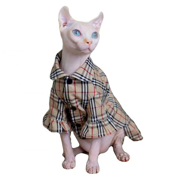 Burberry Cat Clothes | "Burberry" Classic Dress, Cat Clothing for Cats