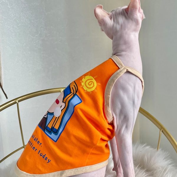 Camicia per gatti - Carina la camicia arancione "Ragazza con l'orecchino di perla" per gatti