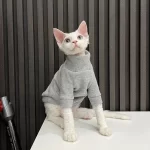 Cat Sweater for Cat-Solid Color Gray Sweater for Hairless Cat