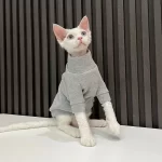 Cat Sweater for Cat-Solid Color Gray Sweater for Hairless Cat
