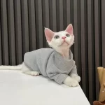 Cat Sweater for Cat-Solid Color Gray Sweater for Hairless Cat