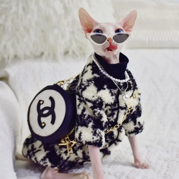 Chanel Coats for Cats-Sphynx Cat Chanel Coat