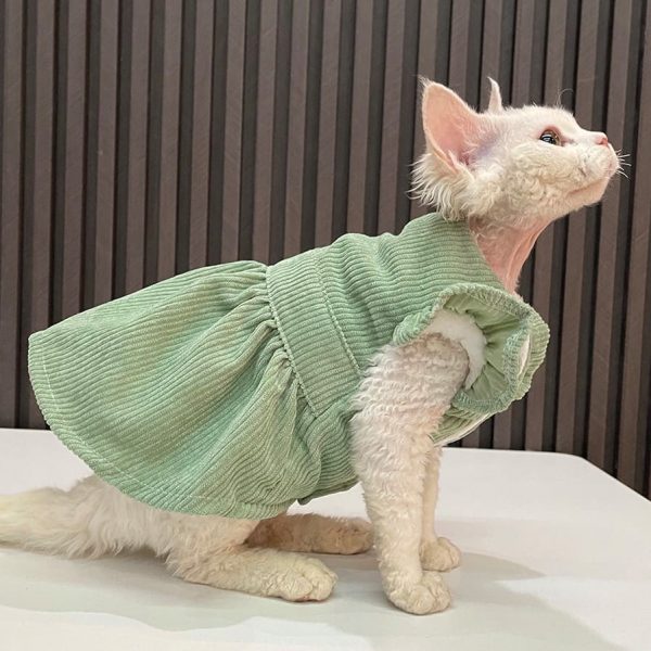 Cute Cats DressesCorduroy Lace Dress for Kittens · YESWARMG