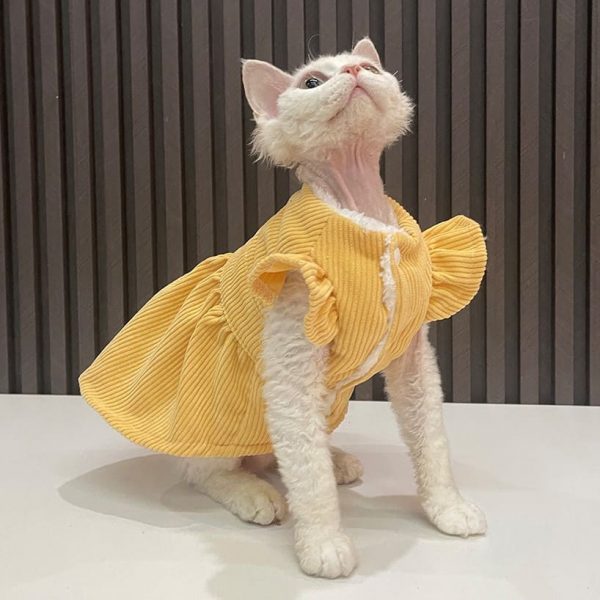 Cute Cats DressesCorduroy Lace Dress for Kittens · YESWARMG