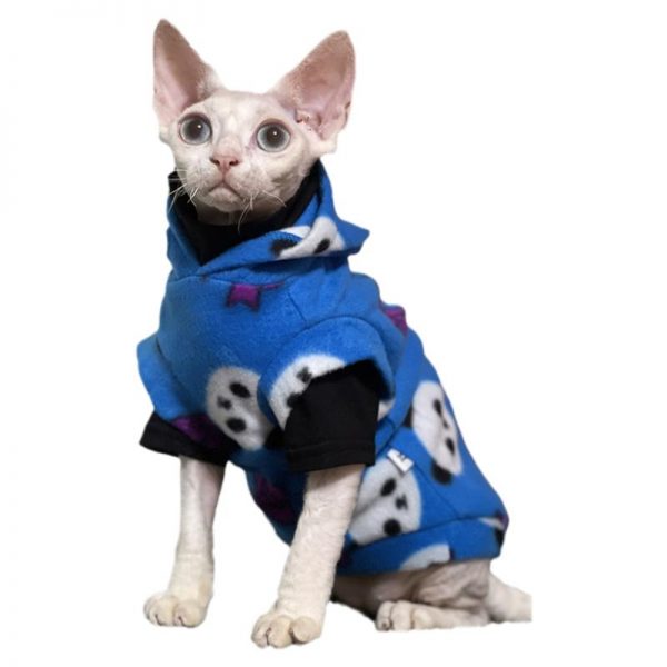 Roupa Fofa para Colete Cats-Hoodie+Camisa Preta