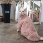 Faux Camel Hair Coat for Cats - Pink