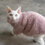 Faux Camel Hair Coat for Cats - Pink