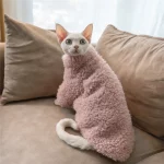 Faux Camel Hair Coat for Cats - Pink