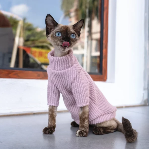 Pink Turtleneck Sweater for Cats