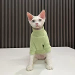 Solid Color Gray Sweater for Hairless Cat - Green