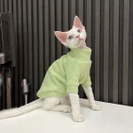 Solid Color Gray Sweater for Hairless Cat - Green