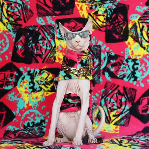 Sphynx Cat Halloween Costumes for Cats-Dyeing Polar Fleece