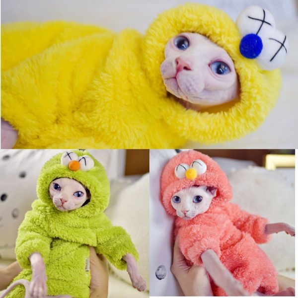 Abbigliamento invernale per gatti, doppio lato in cashmere di agnello