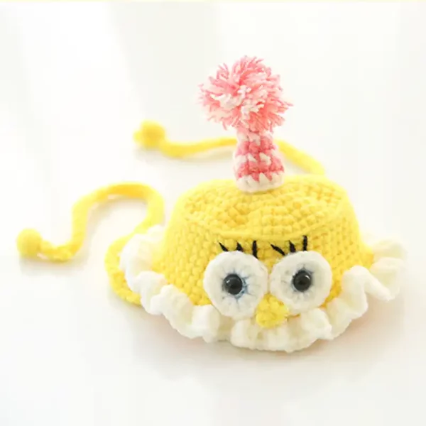 Cat Birthday Hats - Crochet Birthday Hat for Kittens - Spongebob