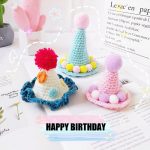 Cat Birthday Hats- Knitted Ice cream hat