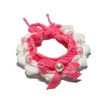 Cat Birthday Hats- Knitted Birthday Cake-Pink collar