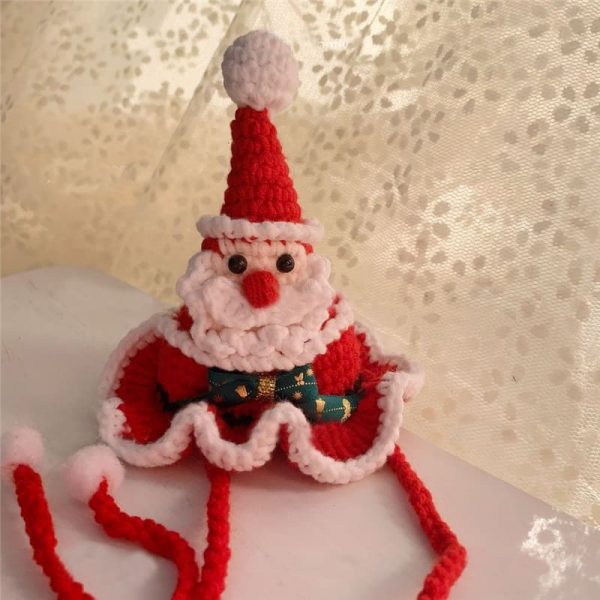 猫用クリスマス帽子-サンタ