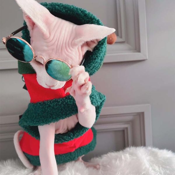 Christmas Costume for Cats | Christmas Ttree Cat Costume for Sphynx