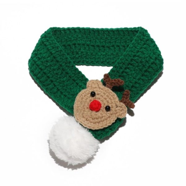 Santa Hats for Cats-Green Scarf