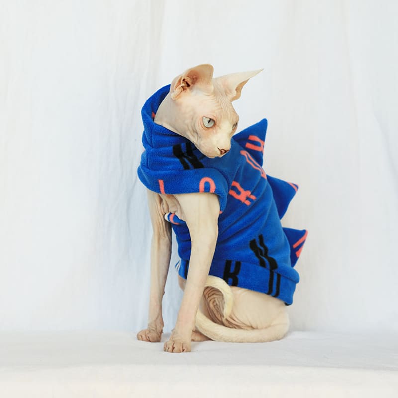 Cat In Dinosaur Costumes Cat Apparel, Cat Winter Coat, Polar Fleece