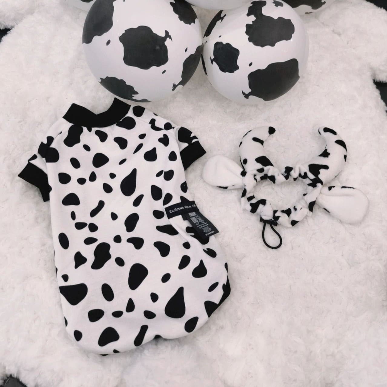Cow Cat Shirts for Sphynx Cat Cotton black and white cow pattern