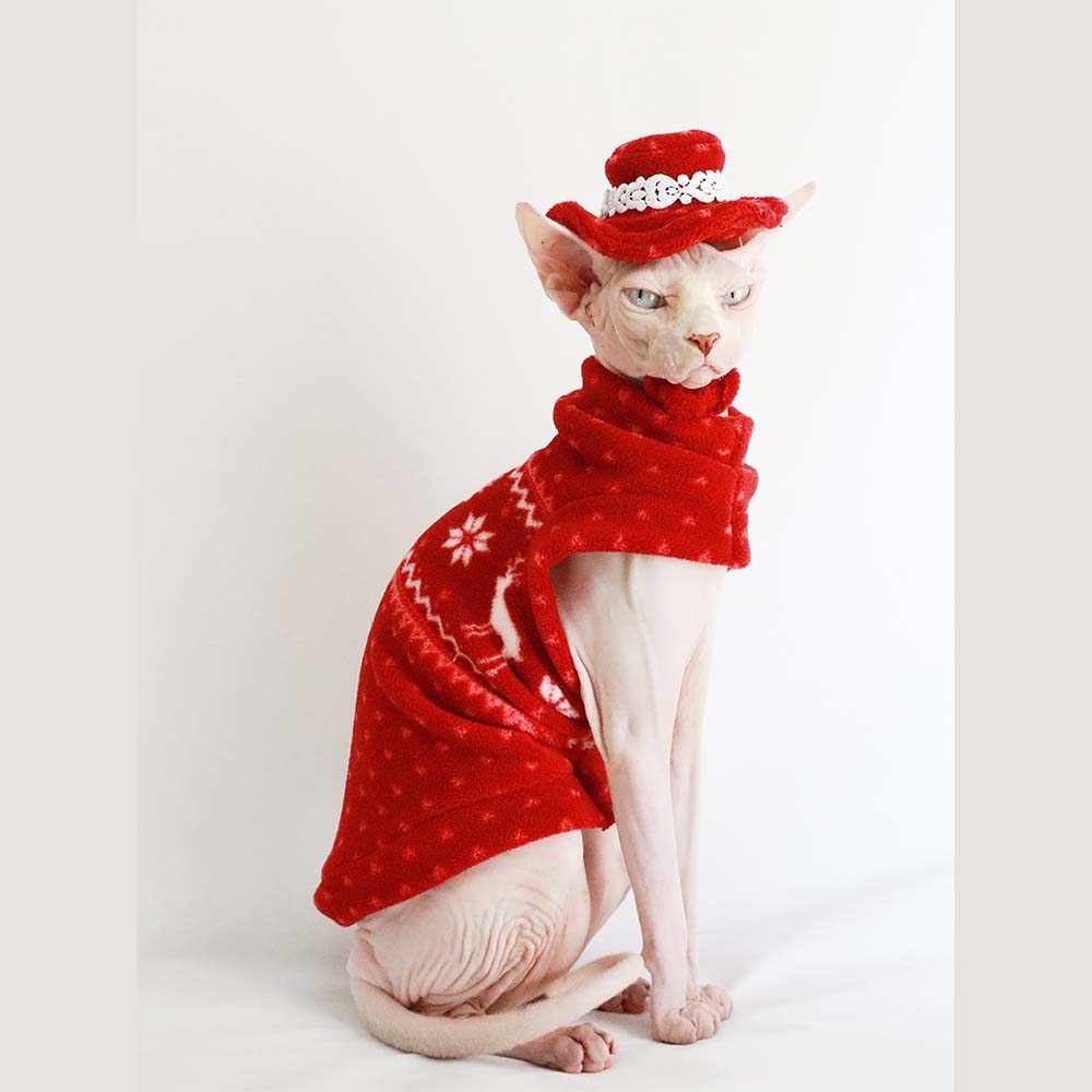Christmas Cat Red Sweater | Cat in Clothes, Christmas Sweater for Cats