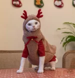 Christmas Sweaters for Cats-Elk Horns