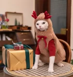 Christmas Sweaters for Cats-Elk Horns