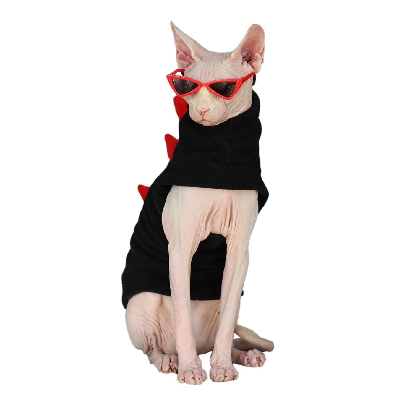 Dinosaur Costumes for Sphynx Cat Apparel,Cat Winter Coat,Polar Fleece