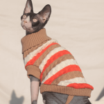 Turtleneck for Cats | Sphynx Cat Clothes with Leg Straps, Knitted Sweater