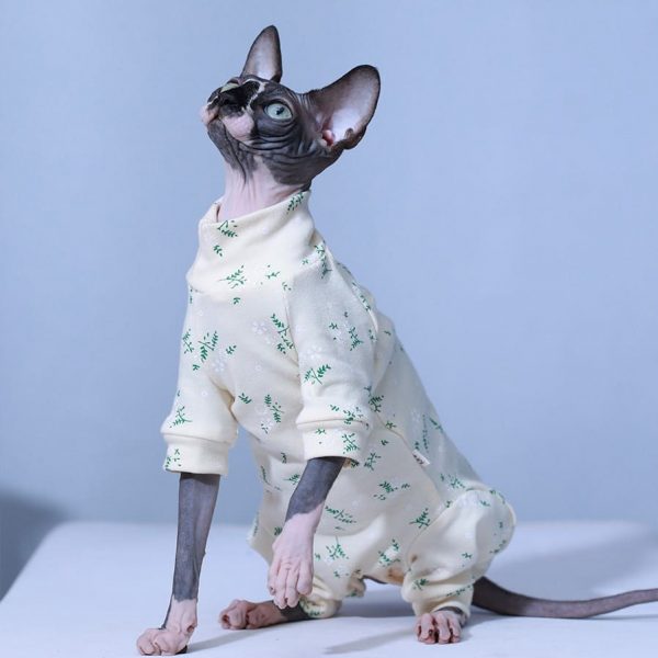 Pet Clothes for Cats | Thin Floral Onesies, Surgical T Shirt for Cats