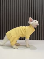 Sphynx Cat Onesie for Cat-Four-legged Yellow