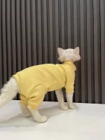 Sphynx Cat Onesie for Cat-Four-legged Yellow