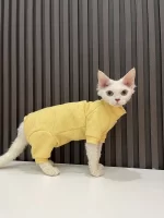 Sphynx Cat Onesie for Cat-Four-legged Yellow