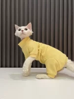 Sphynx Cat Onesie for Cat-Four-legged Yellow