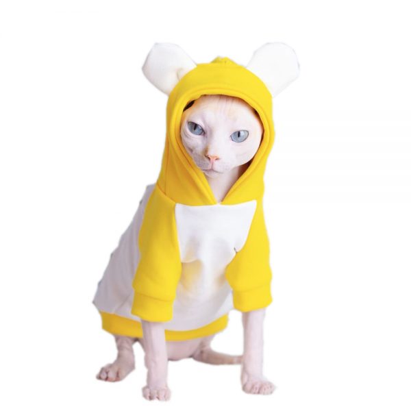 Sphynx Cat Clothes Hoodie | Kitten Sweatshirt, Cat Cartoon Bear Hoodie