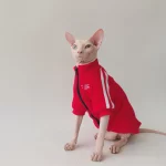 Sports Jacket for Sphynx - Red - Two legged
