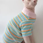 T shirts for Cats after Surgery-Pink Doll Collar