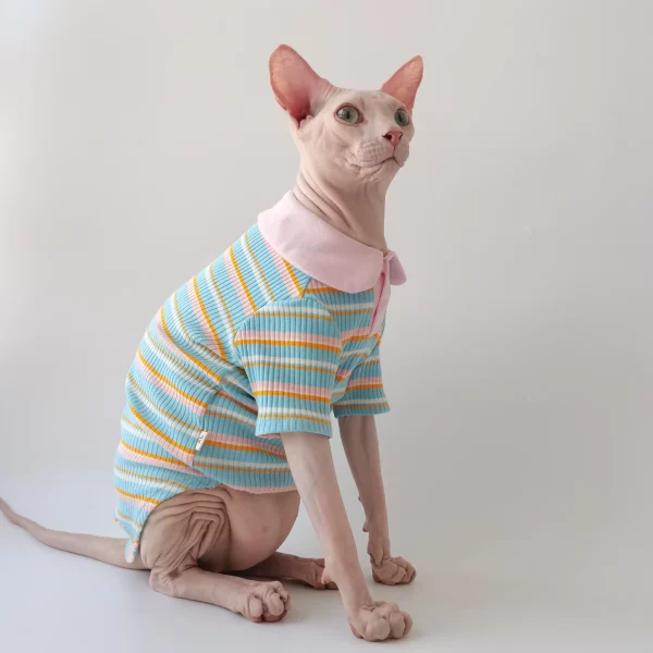 T shirts for Cats after Surgery-Pink Doll Collar