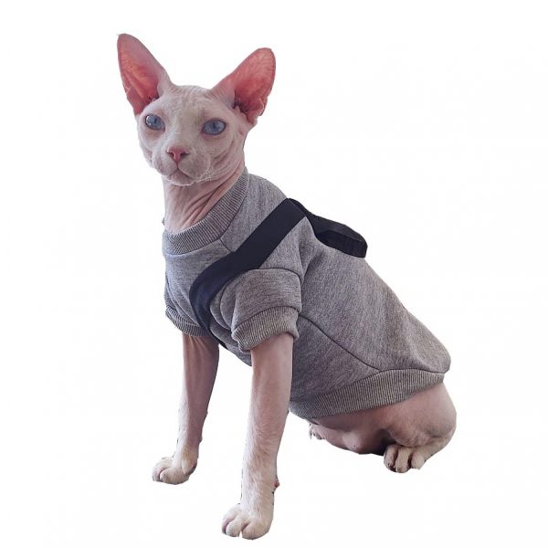 Felpa per gatti-Sphynx da indossare con cappuccio