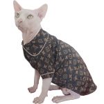 Clothing for Sphynx Cats-Sphynx wears lv pajamas