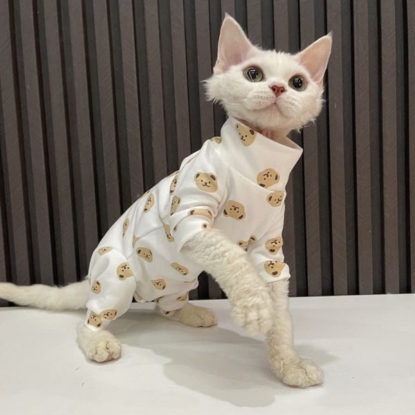 Outfit for Cats-Devon Rex wears onesie