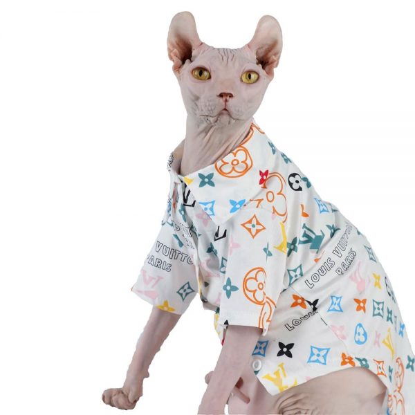 Sphynx Cat Clothing | LV Paris Camisa Branca para Sphynx Cat ?