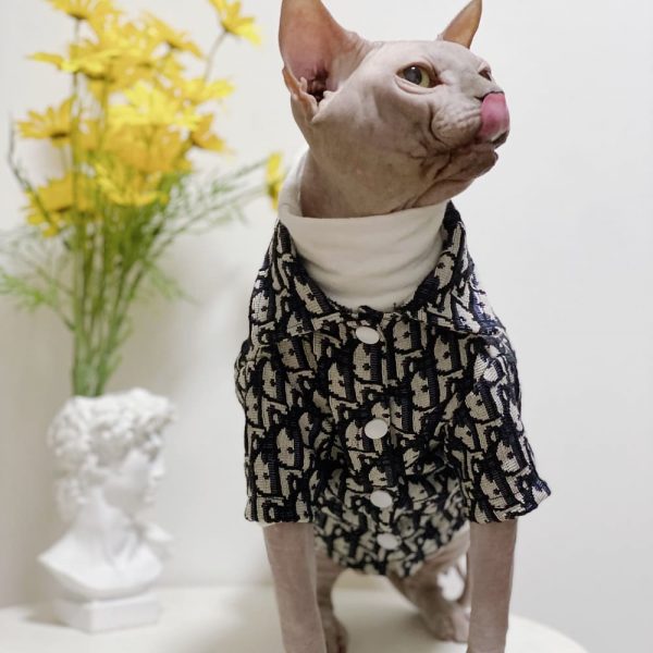 Design Hoodie for Your Cat-Sphynx wears dior shirt