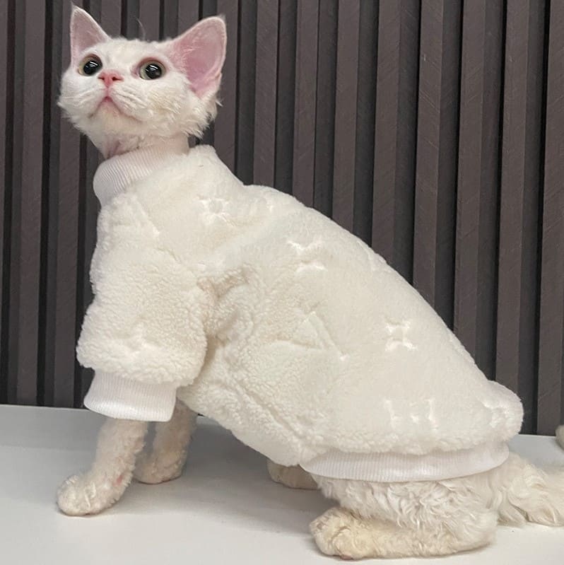 Cat Sweater for Cats LV Lamb Fleece Thick Sweater Devon Rex Sweater