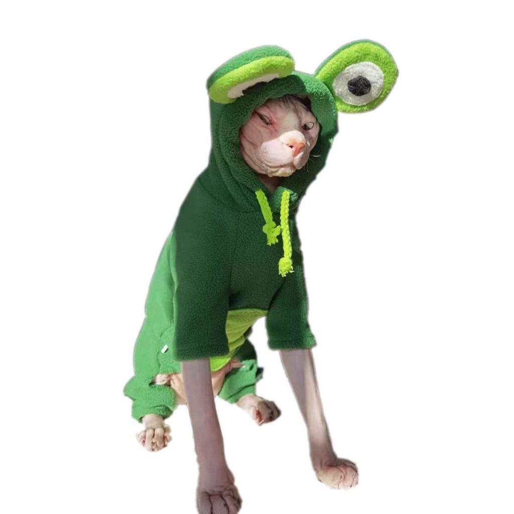 Costumes for Pet Cats Cute Frog Cat Costume Hoodie for Sphynx