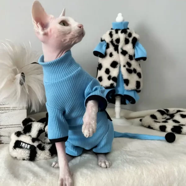 ヘアレスキャットセーター-ホーンハット付きセーター
